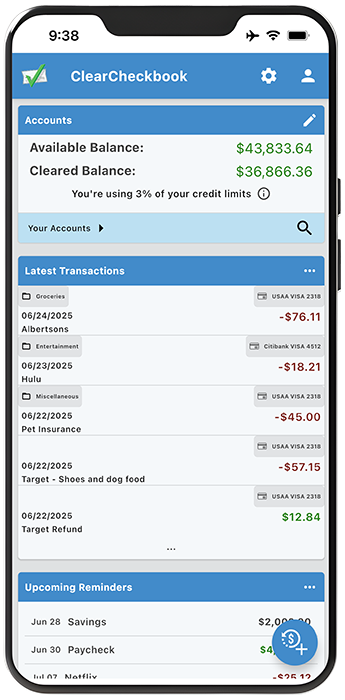 ClearCheckbook on the iPhone, iPod Touch and iPad!