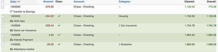 Sync Transactions - Downloaded transactions
