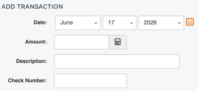 Add your transactions to ClearCheckbook